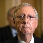 Senate Majority Leader Mitch McConnell, R-Ky., tells reporters he is delaying a vote on the Republican health care bill while GOP leadership works toward getting enough votes, at the Capitol in Washington, Tuesday, June 27, 2017. In a bruising setback, Senate Republican leaders are delaying a vote on their prized health care bill until after the July 4 recess, forced to retreat by a GOP rebellion that left them lacking enough votes to even begin debating the legislation, two sources said Tuesday. (AP Photo/J. Scott Applewhite)