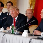President Donald Trump speaks during the Three Seas Initiative Transatlantic Roundtable in the Great Assembly Hall of the Royal Castle, Thursday, July 6, 2017, in Warsaw. (AP Photo/Evan Vucci)