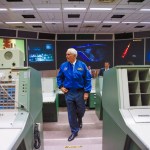 United States Vice President Mike Pence gets a tour of historic mission control after welcoming in a new class of astronauts at the Johnson Space Center Wednesday, June 7, 2017 in Houston. (Michael Ciaglo/ Houston Chronicle via AP)