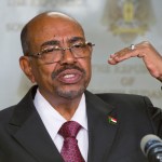 FILE - In this Monday, Jan. 6, 2014 file photo, Sudanese President Omar al-Bashir speaks after meeting with South Sudan's President Salva Kiir, in the capital Juba, South Sudan.  South Africa has decided to withdraw from the International Criminal Court following a dispute over the visit in 2015 by al-Bashir, who is wanted by the tribunal for alleged war crimes, crimes against humanity and genocide. (AP Photo/Ali Ngethi, File)