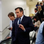 Sen. Ted Cruz, R-Texas, is followed by reporters on Capitol Hill, Tuesday, July 11, 2017. (AP Photo/Jacquelyn Martin)