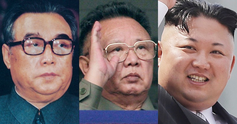 In this combination of file photos, North Korean leaders from past to present, from left to right: Kim Il Sung in 1980; Kim Jong Il in 2010; and Kim Jong Un in 2017; in Pyongyang, North Korea. For nearly 70 years, the three generations of the Kim family have run North Korea with an absolute rule that tolerates no dissent. The ruling family has devoted much of the country’s scarce resources to its military but has constantly feared Washington is intent on destroying the authoritarian government. (Korean Central News Agency/Korea News Service via AP, AP Photo/Vincent Yu, Wong Maye-E, Files)
