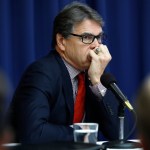 Energy Secretary Rick Perry listens to a question at a news conference, Tuesday, July 18, 2017, at the National Press Club in Washington. (AP Photo/Jacquelyn Martin)