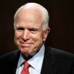 Senate Armed Services Committee Chairman Sen. John McCain, R-Ariz., arrives on Capitol Hill in Washington, Tuesday, July 11, 2017, for the committee's confirmation hearing for Navy Secretary nominee Richard Spencer. (AP Photo/Jacquelyn Martin)