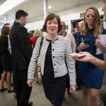 Sen. Susan Collins, R-Maine, heads to a caucus meeting with the leadership struggling with senators, like Collins, who are opposed or wavering on the Republican health care bill, at the Capitol in Washington, Tuesday, June 27, 2017. In a bruising setback, Senate Republican leaders decided to delay a vote on their prized health care bill until after the July 4 recess, forced to retreat by a GOP rebellion that left them lacking enough votes to even begin debating the legislation. (AP Photo/J. Scott Applewhite)