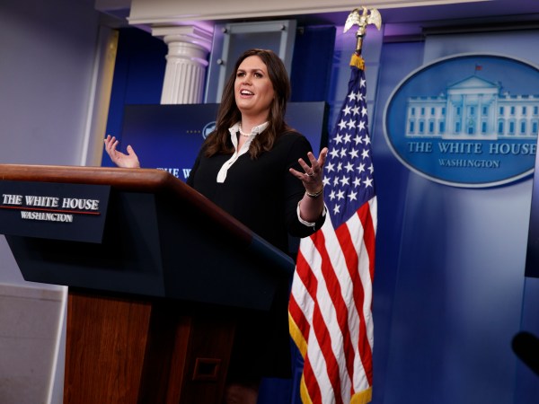 White House deputy press secretary Sarah Huckabee Sanders speaks during the daily press briefing, Thursday, June 29, 2017, in Washington. (AP Photo/Evan Vucci)