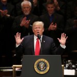 President Donald Trump speaks during the Celebrate Freedom event at the Kennedy Center for the Performing Arts in Washington, Saturday, July 1, 2017. (AP Photo/Carolyn Kaster)