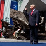 President Donald Trump delivers a speech at Krasinski Square at the Royal Castle, Thursday, July 6, 2017, in Warsaw. (AP Photo/Evan Vucci)