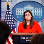 Deputy White House press secretary Sarah Huckabee Sanders pauses while speaking during an off-camera press briefing at the White House, Tuesday, July 11, 2017, in Washington. (AP Photo/Alex Brandon)