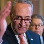 Senate Minority Leader Chuck Schumer, D-N.Y., joined at right by Sen. Al Franken, D-Minn., criticizes the Republican health care bill during a news conference on Capitol Hill in Washington, Tuesday, July 11, 2017. Senate Majority Leader Mitch McConnell, R-Ky., said he will unveil their revised health care bill Thursday and begin voting on it next week.  (AP Photo/J. Scott Applewhite)