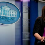 White House deputy press secretary Sarah Huckabee Sanders talks to the media during the daily press briefing at the White House, Wednesday, July 19, 2017, in Washington. (AP Photo/Andrew Harnik)