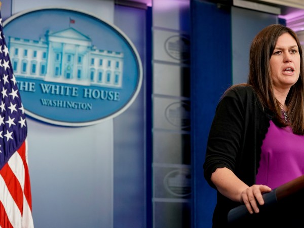 White House deputy press secretary Sarah Huckabee Sanders talks to the media during the daily press briefing at the White House, Wednesday, July 19, 2017, in Washington. (AP Photo/Andrew Harnik)