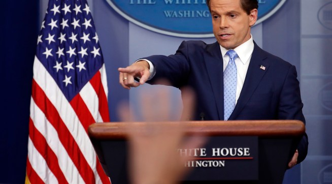 Deputy White House press secretary Sarah Huckabee Sanders speaks to members of the media in the Brady Press Briefing room of the White House in Washington, Friday, July 21, 2017. (AP Photo/Pablo Martinez Monsivais)