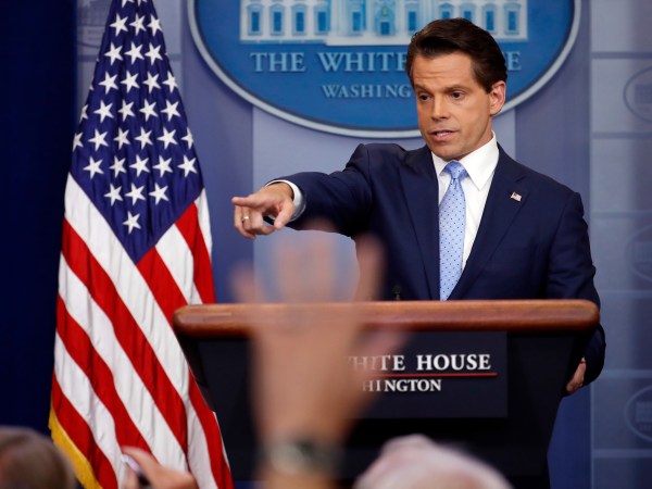 Deputy White House press secretary Sarah Huckabee Sanders speaks to members of the media in the Brady Press Briefing room of the White House in Washington, Friday, July 21, 2017. (AP Photo/Pablo Martinez Monsivais)