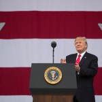 President Donald Trump arrives tp speak at the 2017 National Scout Jamboree in Glen Jean, W.Va., Monday, July 24, 2017. (AP Photo/Carolyn Kaster)