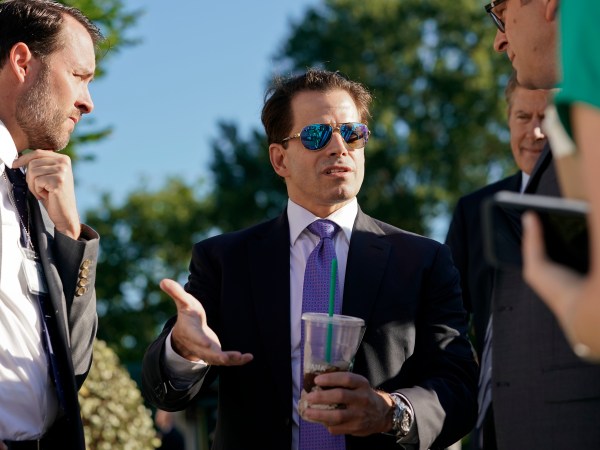 White House communications director Anthony Scaramucci speaks to members of the media at the White House in Washington, Tuesday, July 25, 2017. (AP Photo/Pablo Martinez Monsivais)