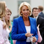 Education Secretary Betsy DeVos is seen between interviews at the White House, Tuesday, July 25, 2017, in Washington. (AP Photo/Alex Brandon)