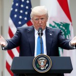 President Donald Trump speaks during a joint news conference with Lebanese Prime Minister Saad Hariri in the Rose Garden of the White House, Tuesday, July 25, 2017, in Washington. (AP Photo/Alex Brandon)