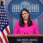 White House press secretary Sarah Huckabee Sanders arrives to speak at the daily briefing at the White House in Washington, Monday, July 31, 2017. (AP Photo/Susan Walsh)