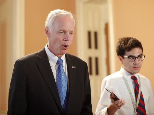 Sen. Ron Johnson, R-Wisc., on Capitol Hill in Washington Thursday, July 13, 2017. Senate Majority Leader Mitch McConnell of Ky., rolls out the GOP's revised health care bill, pushing toward a showdown vote next week with opposition within the Republican ranks. (AP Photo/Pablo Martinez Monsivais)