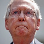 Senate Majority Leader Mitch McConnell of Ky., pause while speaking to members of the media following a luncheon between GOP Senators and President Donald Trump, Wednesday, July 19, 2017 at the White House in Washington. (AP Photo/Pablo Martinez Monsivais)