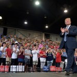 President Donald Trump arrives to speak at a campaign-style rally at Big Sandy Superstore Arena in Huntington, W.Va., Thursday, Aug. 3, 2017. (AP Photo/Susan Walsh)