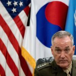 Joint Chiefs Chairman Gen. Joseph Dunford, speaks at a news conference at U.S. Army Garrison Yongsan, Seoul, South Korea, Monday, Aug. 14, 2017. (AP Photo/Andrew Harnik)
