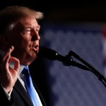 President Donald Trump speaks at Fort Myer in Arlington Va., Monday, Aug. 21, 2017, during a Presidential Address to the Nation about a strategy he believes will best position the U.S. to eventually declare victory in Afghanistan. (AP Photo/Carolyn Kaster)
