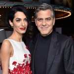 FILE - In this Feb. 1, 2016, file photo, Amal Clooney, left, and George Clooney arrive at the world premiere of "Hail, Caesar!" in Los Angeles. The couple announced Tuesday, Aug. 22, 2017, that their Clooney Foundation for Justice is supporting the Southern Poverty Law Center with a $1 million grant to combat hate groups in the United States. (Photo by Jordan Strauss/Invision/AP, File)
