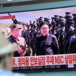 A man watches a TV screen showing a local news program reporting on North Korea's missiles with an image of North Korea's leader Kim Jong Un at the Seoul Train Station in Seoul, South Korea, Saturday, Aug. 26, 2017. Three North Korea short-range ballistic missiles failed on Saturday, U.S. military officials said, which, if true, would be a temporary setback to Pyongyang's rapid nuclear and missile expansion. The banners read "South Korean Presidential Office, National Security Director Chung Eui-yong chaired a National Security Council meeting." (AP Photo/Lee Jin-man)