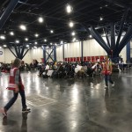 People seeking shelter from Hurricane Harvey at the George R. Brown Convention Center on Sunday, August 27, 2017. (Elizabeth Conley/Houston Chronicle)
