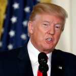 President Donald Trump speaks during a joint news conference with Finnish President Sauli Niinisto in the East Room of the White House, Monday, Aug. 28, 2017, in Washington. (AP Photo/Alex Brandon)