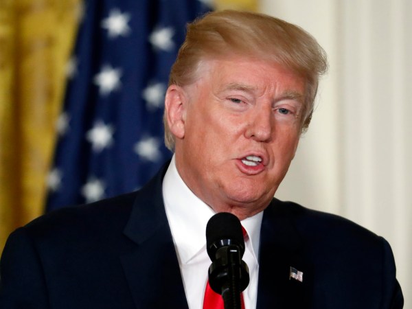 President Donald Trump speaks during a joint news conference with Finnish President Sauli Niinisto in the East Room of the White House, Monday, Aug. 28, 2017, in Washington. (AP Photo/Alex Brandon)