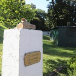 In this Aug. 30, 2017 photo, the base of the bust of Christopher Columbus remains on top of its pedestal at Columbus Park in Yonkers, N.Y., after the statue was attacked by vandals. Although it is unclear whether the vandalism is related to the recent controversy, activists in New York and elsewhere have targeted Columbus statues. (Mark Vergari/The Journal News via AP)