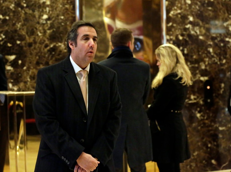 Michael Cohen, an attorney for Donald Trump, arrives in Trump Tower, in New York,  Friday, Dec. 16, 2016. (AP Photo/Richard Drew)