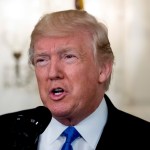 President Donald Trump speaks in the Diplomatic Room of the White House in Washington, Wednesday, June 14, 2017, to talk about the shooting in Alexandria, Va. where House Majority Whip Steve Scalise of La., and others, where shot during a Congressional baseball practice. (AP Photo/Andrew Harnik)