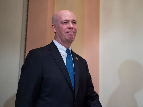 UNITED STATES - JUNE 21: Rep. Greg Gianforte, R-Mont., arrives for a swearing in ceremony in the Capitol with Speaker Paul Ryan, R-Wis., before the actual event on the House floor on June 21, 2017. (Photo By Tom Williams/CQ Roll Call)