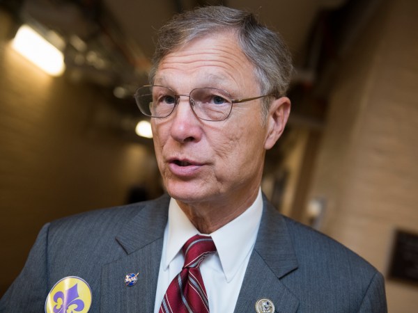 UNITED STATES - JUNE 21: Rep. Brian Babin, R-Texas, leaves a meeting of the House Republican Conference in the Capitol on June 21, 2017. Members wore fleur-de-lis stickers to honor House Majority Whip Steve Scalise, R-La., who was injured in last week's shooting at the Republican baseball practice. (Photo By Tom Williams/CQ Roll Call)