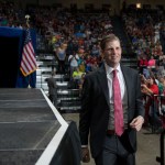 Eric Trump, the son of President Donald Trump, arrives for  a Make America Great Again rally, Tuesday, July 25, 2017, at the Covelli Centre in Youngstown, Ohio (AP Photo/Carolyn Kaster)