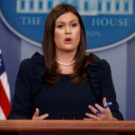 White House press secretary Sarah Huckabee Sanders speaks during the daily press briefing, Tuesday, Aug. 1, 2017, in Washington. (AP Photo/Evan Vucci)