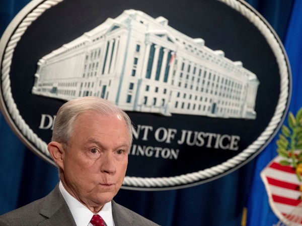 Attorney General Jeff Sessions attends a news conference at the Justice Department in Washington, Friday, Aug. 4, 2017, on leaks of classified material threatening national security. (AP Andrew Harnik)
