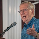 FANCY FARM, Ky. – U.S. Senate Majority Leader Mitch McConnell speaks Saturday, August 5 at the 137th annual Fancy Farm picnic in Graves County, Ky.(Photo by KAT RUSSELL, The Paducah Sun, Paducah, Ky.)