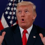 President Donald Trump speaks to reporters after a security briefing at Trump National Golf Club, Thursday, Aug. 10, 2017, in Bedminster, N.J. (AP Photo/Evan Vucci)
