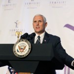 Vice President Mike Pence speaks during the Indianapolis Ten Point Coalition luncheon Friday, Aug. 11, 2017, in Indianapolis. (AP Photo/Darron Cummings)