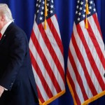 President Donald Trump walks away after commenting the on going situation in Charlottesville, Va., Saturday, Aug. 12, 2017 at Trump National Golf Club in Bedminster, N.J. (AP Photo/Pablo Martinez Monsivais)