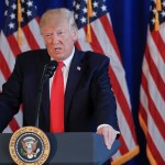 President Donald Trump speak to members of the media regarding the on going situation in Charlottesville, Va., Saturday, Aug. 12, 2017 at Trump National Golf Club in Bedminister, N.J. (AP Photo/Pablo Martinez Monsivais)
