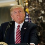 President Donald Trump speaks to the media in the lobby of Trump Tower, Tuesday, Aug. 15, 2017.  (AP Photo/Pablo Martinez Monsivais)