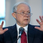 U.S. Attorney General Jeff Sessions gestures as he speaks during a news conference, Wednesday, Aug. 16, 2017, at PortMiami in Miami. As The White House wages a fight with cities and states over how far they can cooperate with federal immigration authorities, Sessions visited Miami to hail it as an example of a place that reversed its sanctuary policies to follow President Donald Trump’s orders. (AP Photo/Wilfredo Lee)