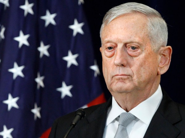 Defense Secretary James Mattis attends a news conference, Thursday, Aug. 17, 2017, at the State Department in Washington. (AP Photo/Jacquelyn Martin)