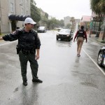 Charleston, S.C. Police Department blocks John St. towards King St. as an active hostage situation is going on in a King St. restaurant in Charleston, S.C.,Thursday, August 24, 2017.(AP Photo/Mic Smith)